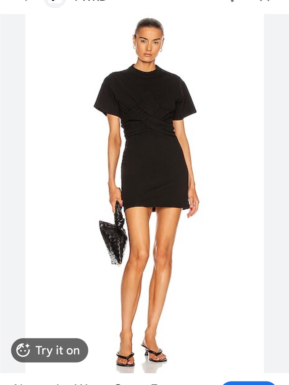 Alexander Wang Black Draped Tee Mini Dress